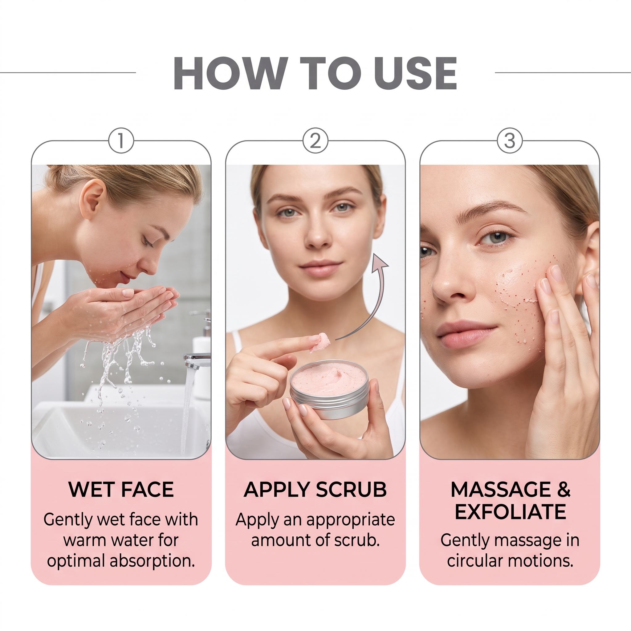 Facial Scrub Deep Clean Skin Soft Refreshing Smooth Moisturizing Exfoliate Pore Care Gentle Delicate Face Dirt Remove