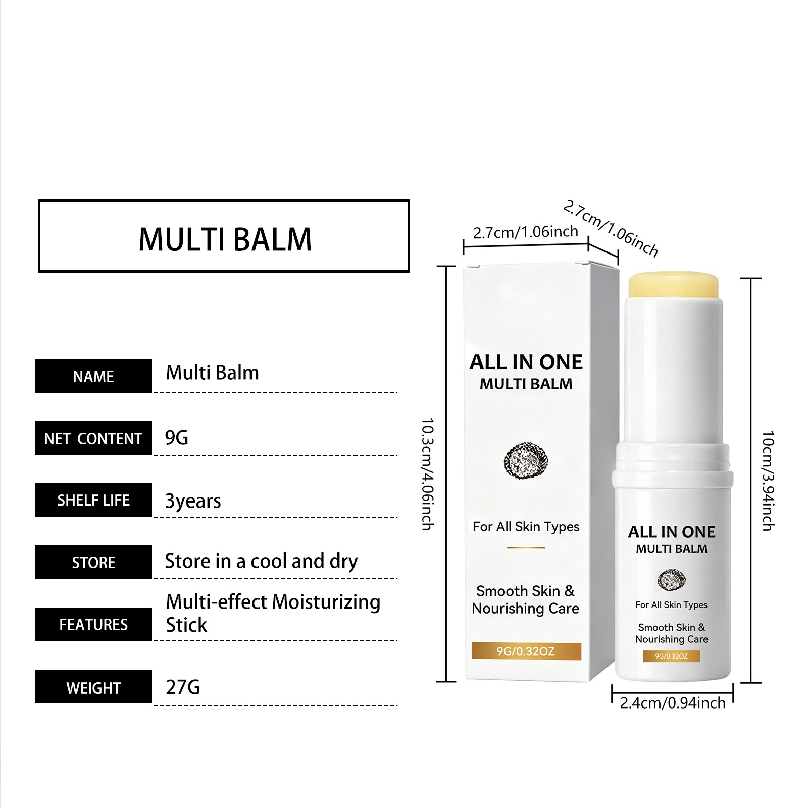 Multi Effect Moisturizing Stick Hydrating Soft Mild Smooth Delicate Daily Gentle Care Facial Skin Treatment
