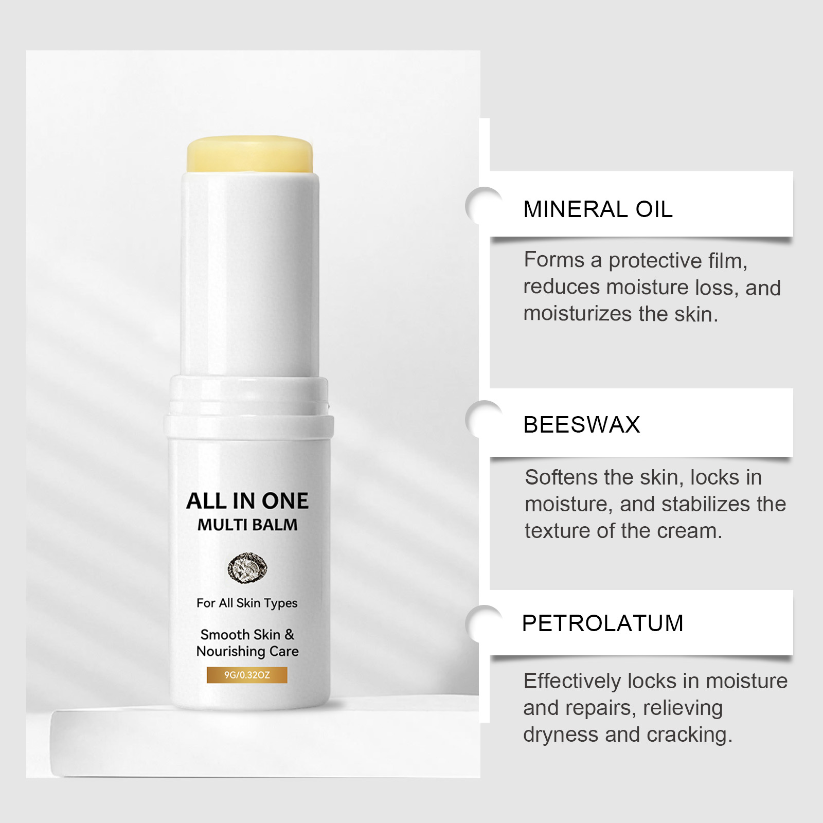 Multi Effect Moisturizing Stick Hydrating Soft Mild Smooth Delicate Daily Gentle Care Facial Skin Treatment