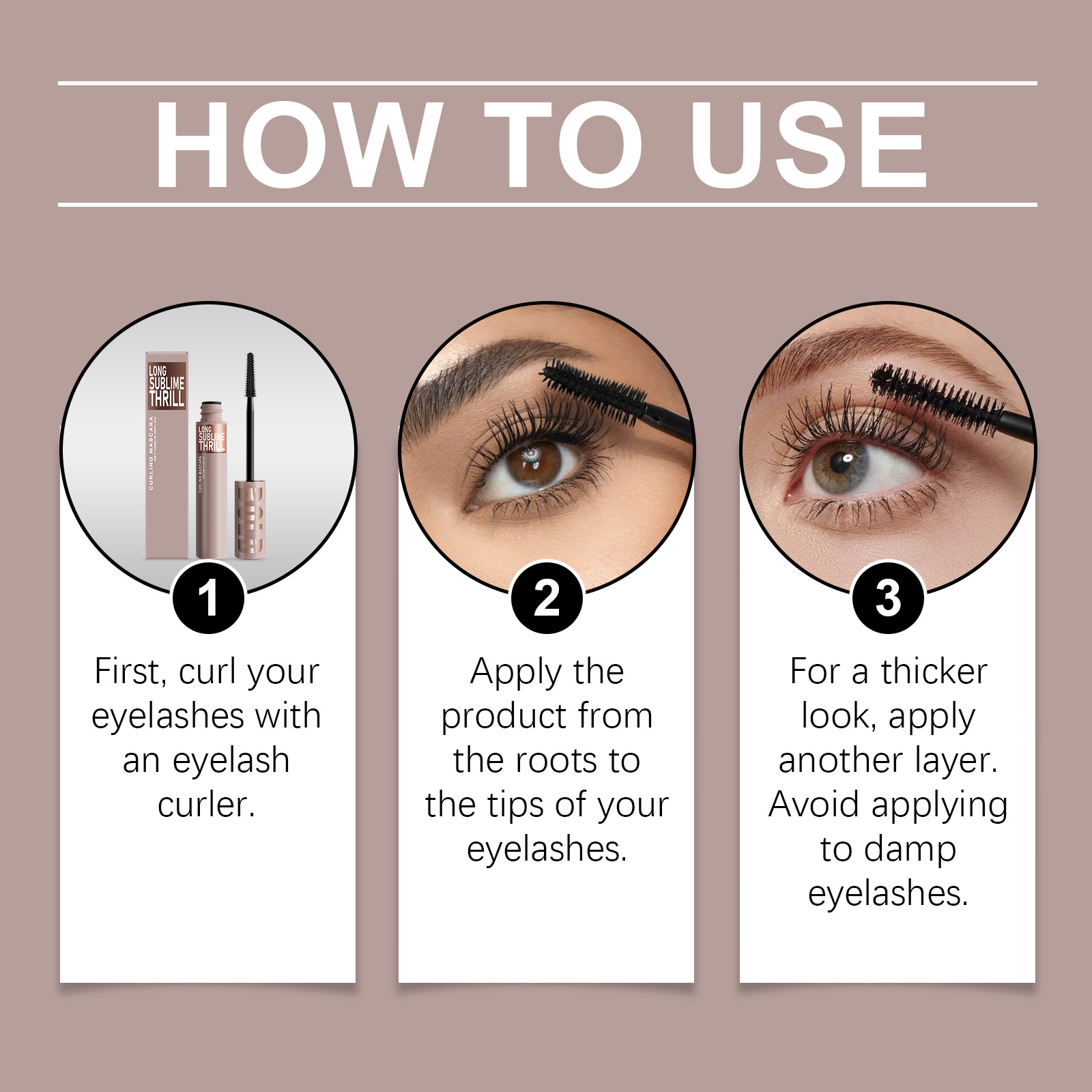 Curling Mascara Natural Curved Light Silky Texture Anti Smudge Anti Fade Daily Portable Makeup Cosmetic