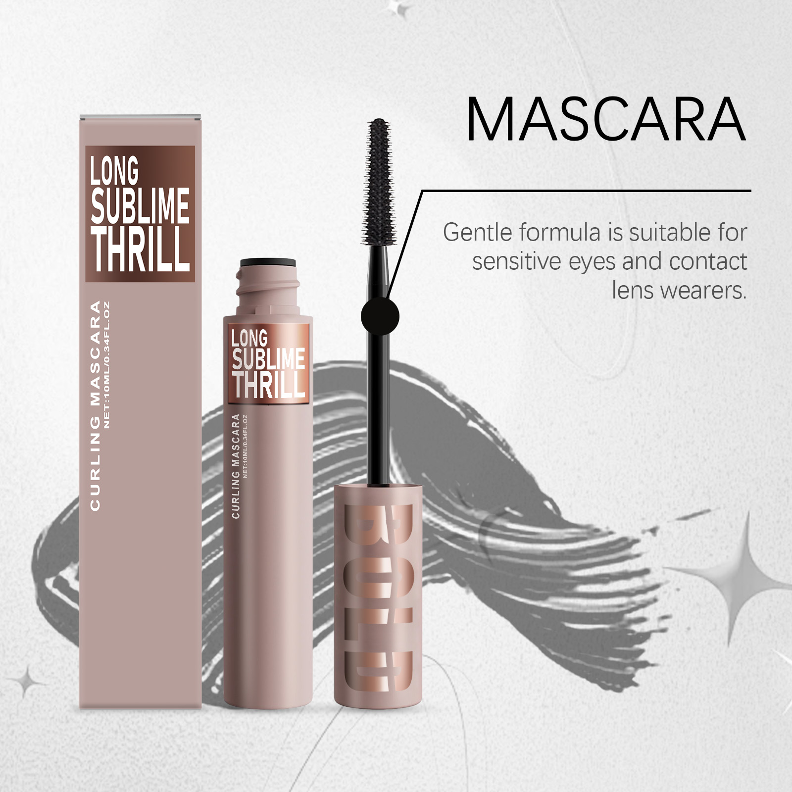 Curling Mascara Natural Curved Light Silky Texture Anti Smudge Anti Fade Daily Portable Makeup Cosmetic