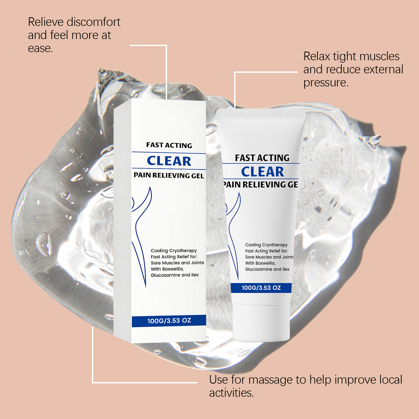 Skin Cooling Gel Gentle Care Comfort Fresh Soft Hydrating Massage Treat Local Body Skin Area