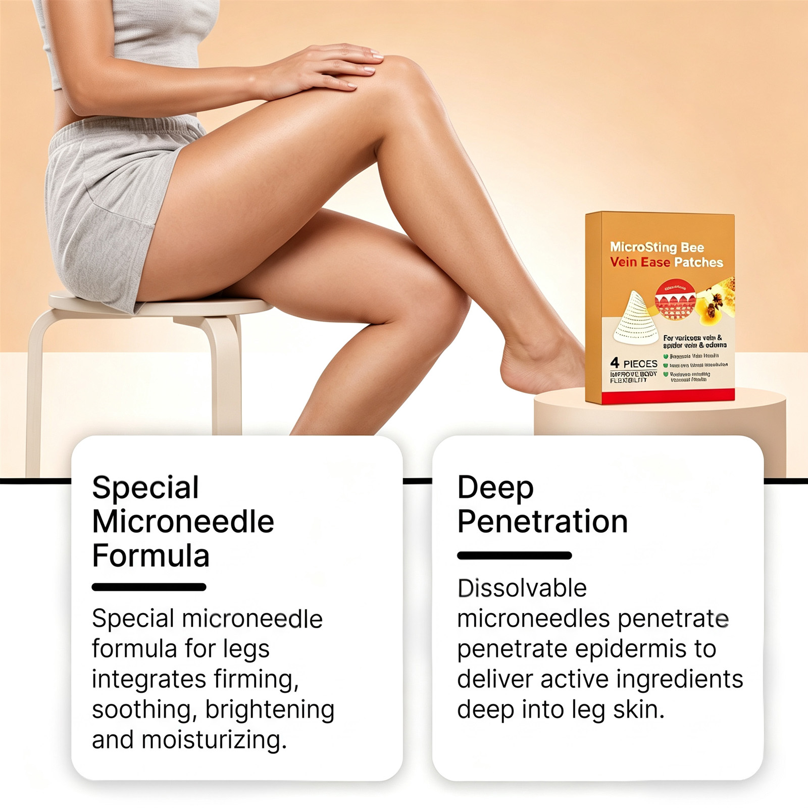 Leg Care Patch Skin Friendly Breathable Mild Comfort Portable External Relieve Leg Skin Discomfort