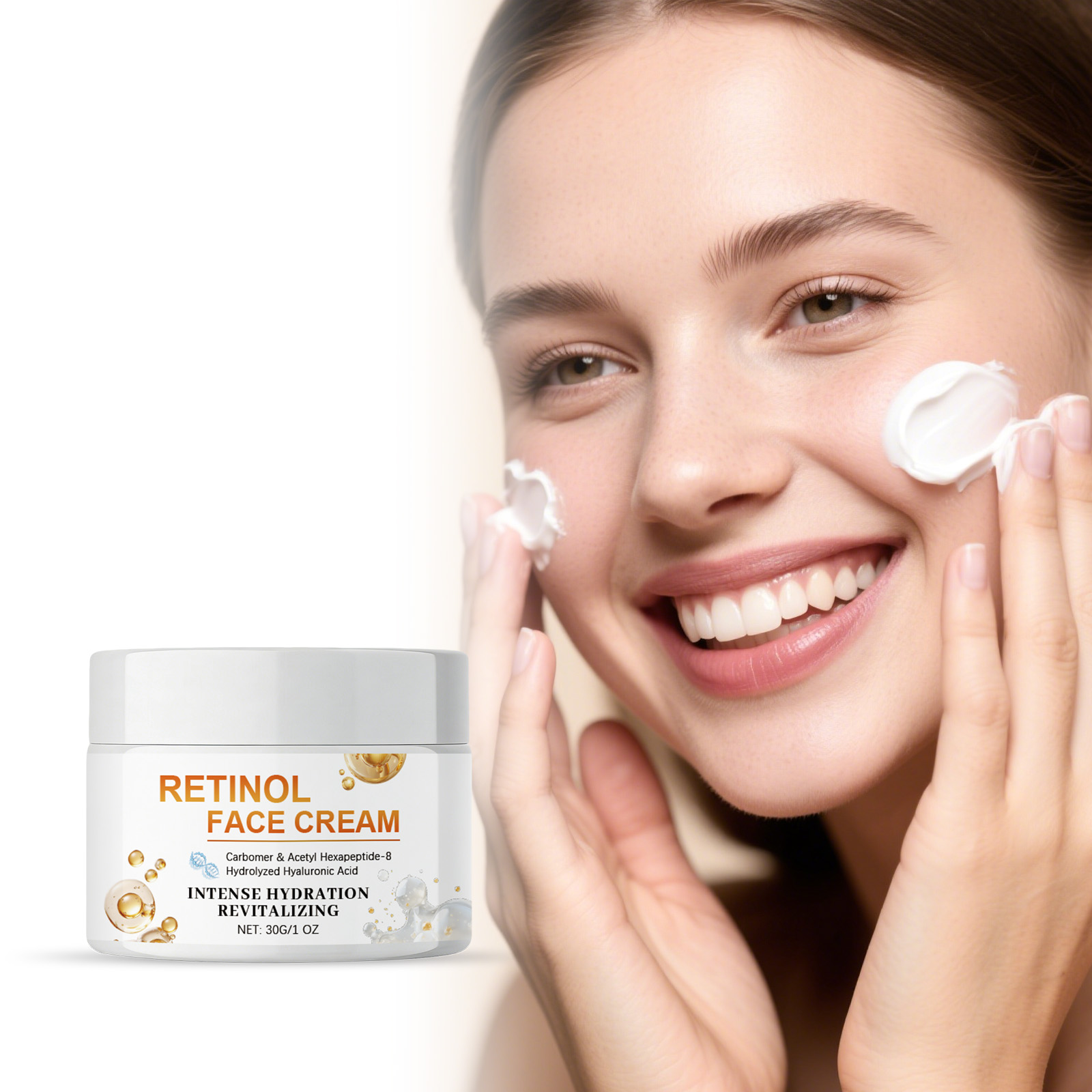 Retinol Care Cream Fine Texture Refreshing Hydrating Soft Daily Facial Skin Moisturizing Care