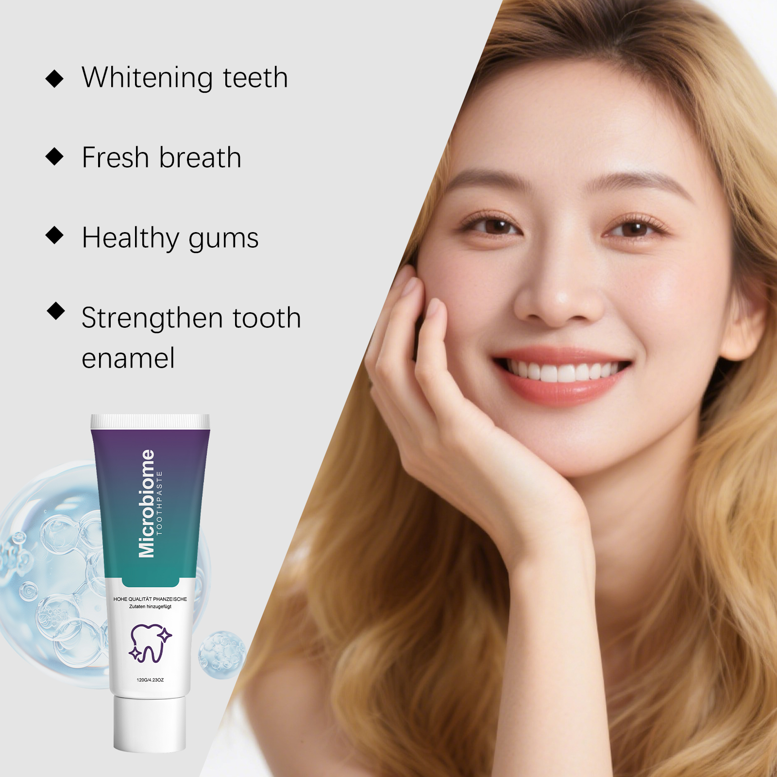 Mint Toothpaste Cleans Teeth Surface Freshens Breath Refreshing Texture Non Sticky For Daily Oral Care