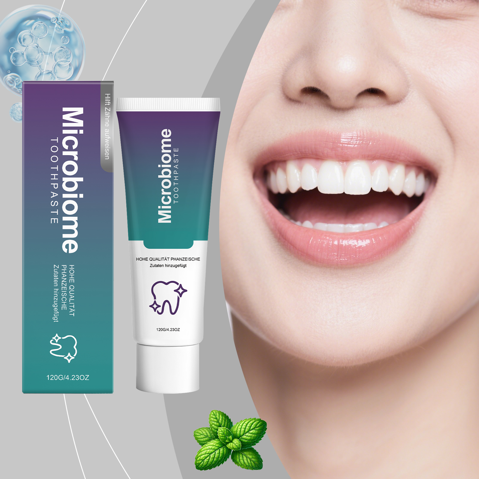 Mint Toothpaste Cleans Teeth Surface Freshens Breath Refreshing Texture Non Sticky For Daily Oral Care