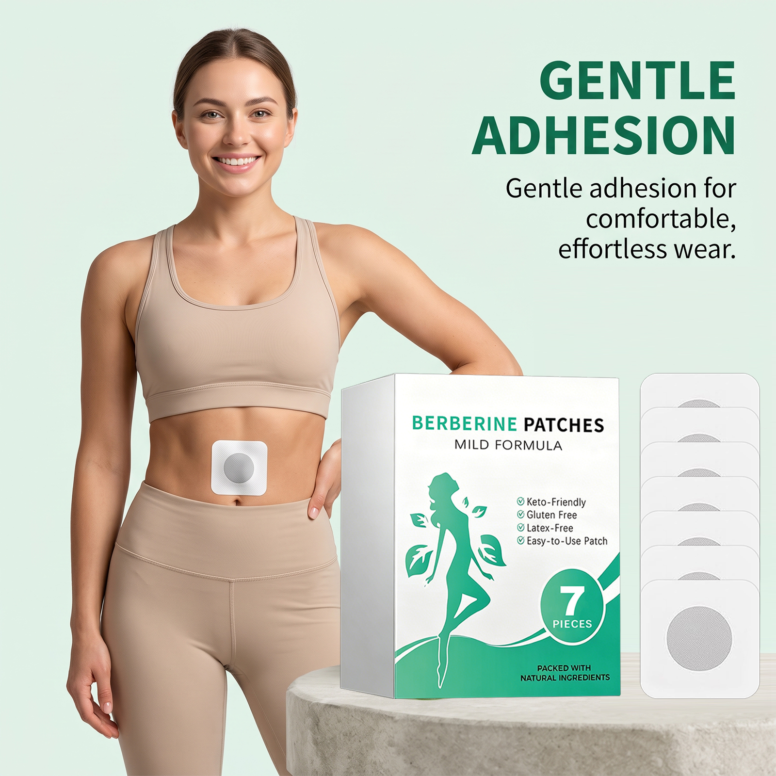 Berberine Care Patch Breathable Snug Light Long Lasting Adhesive Mild Skin Friendly Soft Cozy Body Sticker