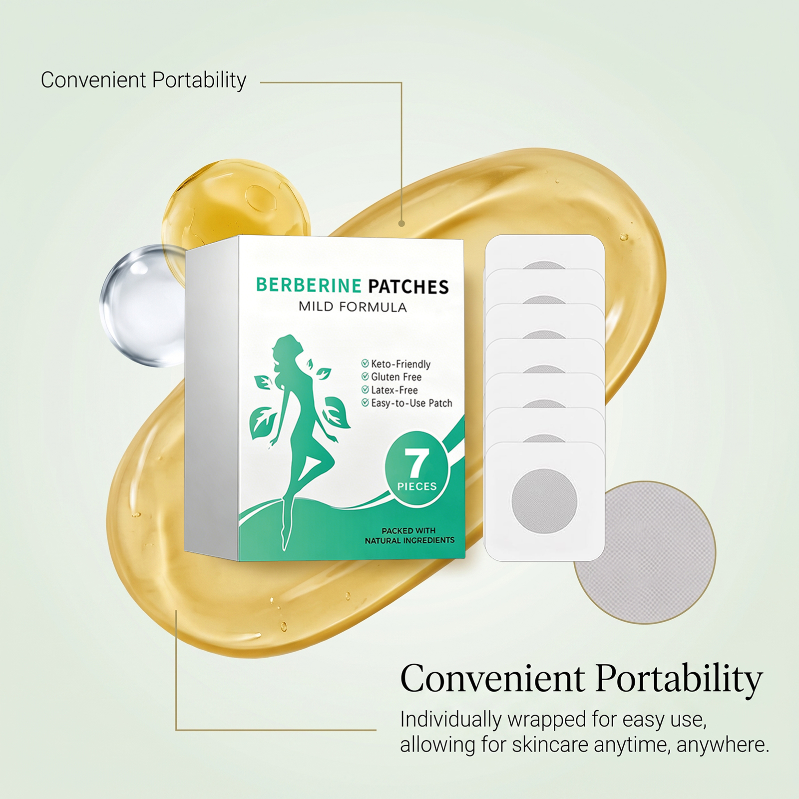 Berberine Care Patch Breathable Snug Light Long Lasting Adhesive Mild Skin Friendly Soft Cozy Body Sticker