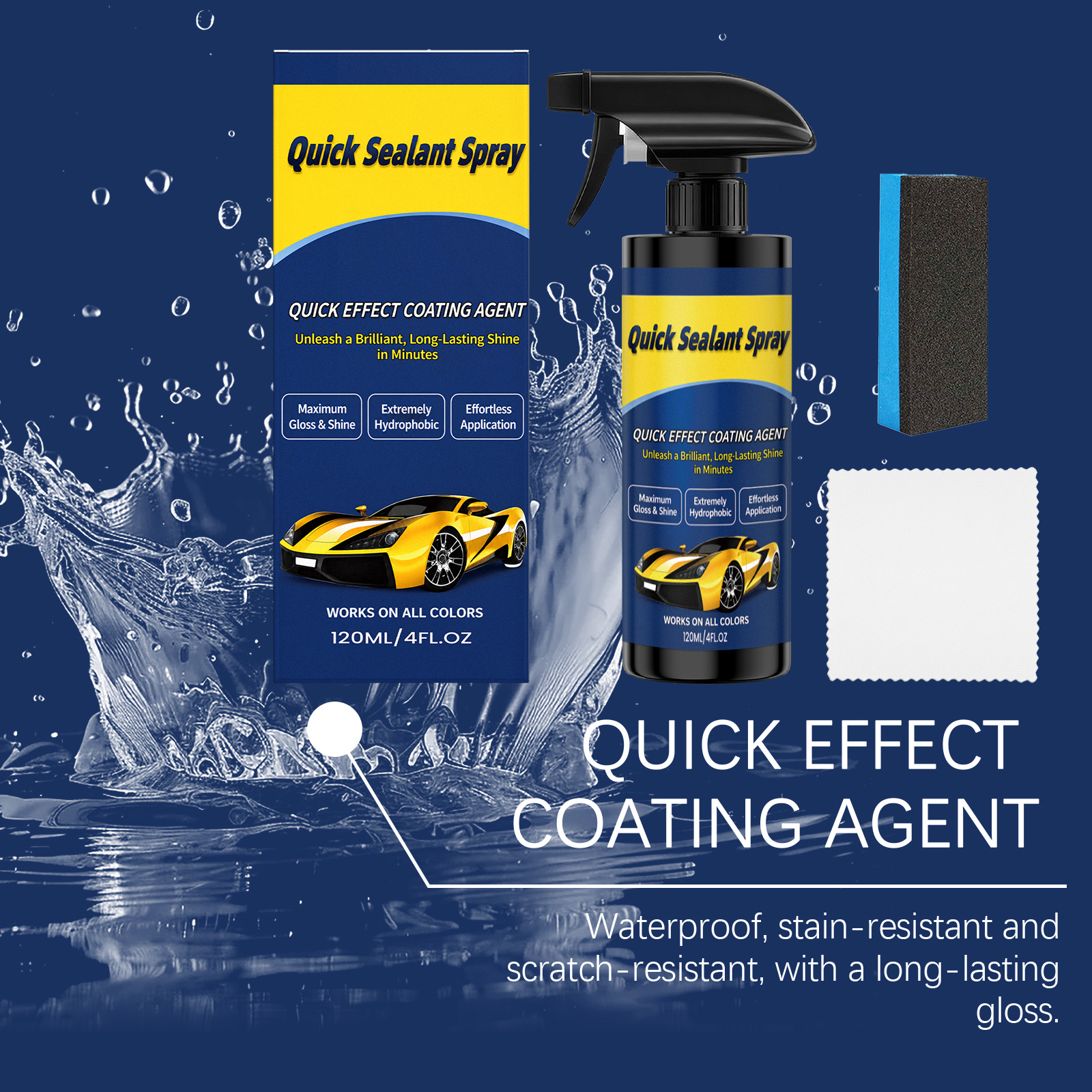 Car Coating Kit Daily Vehicle Surface Coating Clean Maintain Renew Shine Regular Care Set