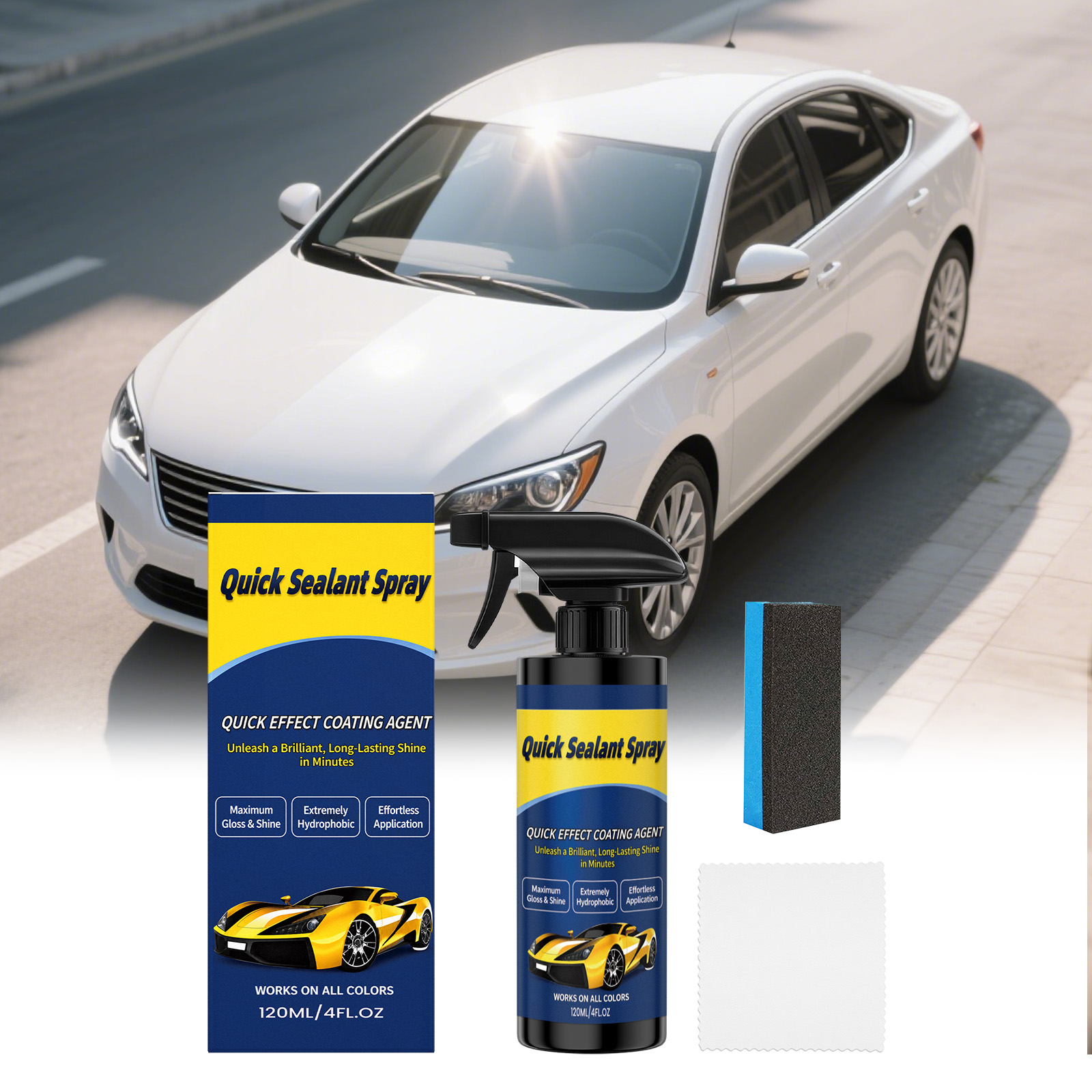 Car Coating Kit Daily Vehicle Surface Coating Clean Maintain Renew Shine Regular Care Set