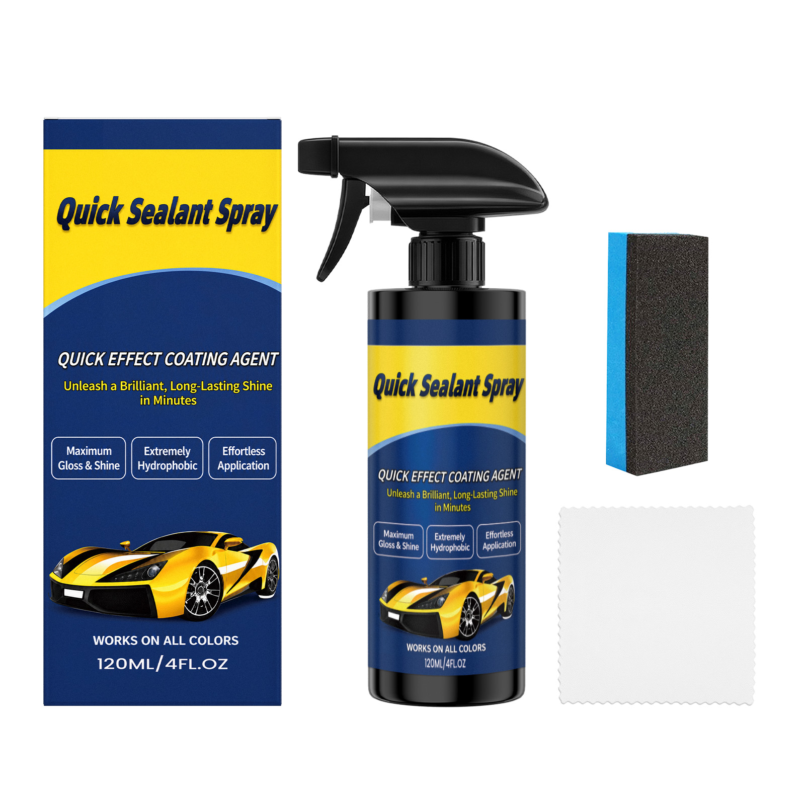 Car Coating Kit Daily Vehicle Surface Coating Clean Maintain Renew Shine Regular Care Set