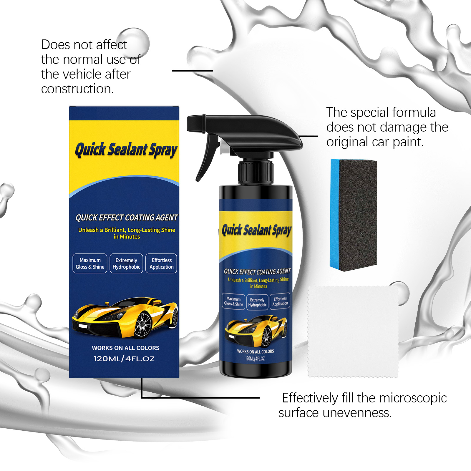 Car Coating Kit Daily Vehicle Surface Coating Clean Maintain Renew Shine Regular Care Set