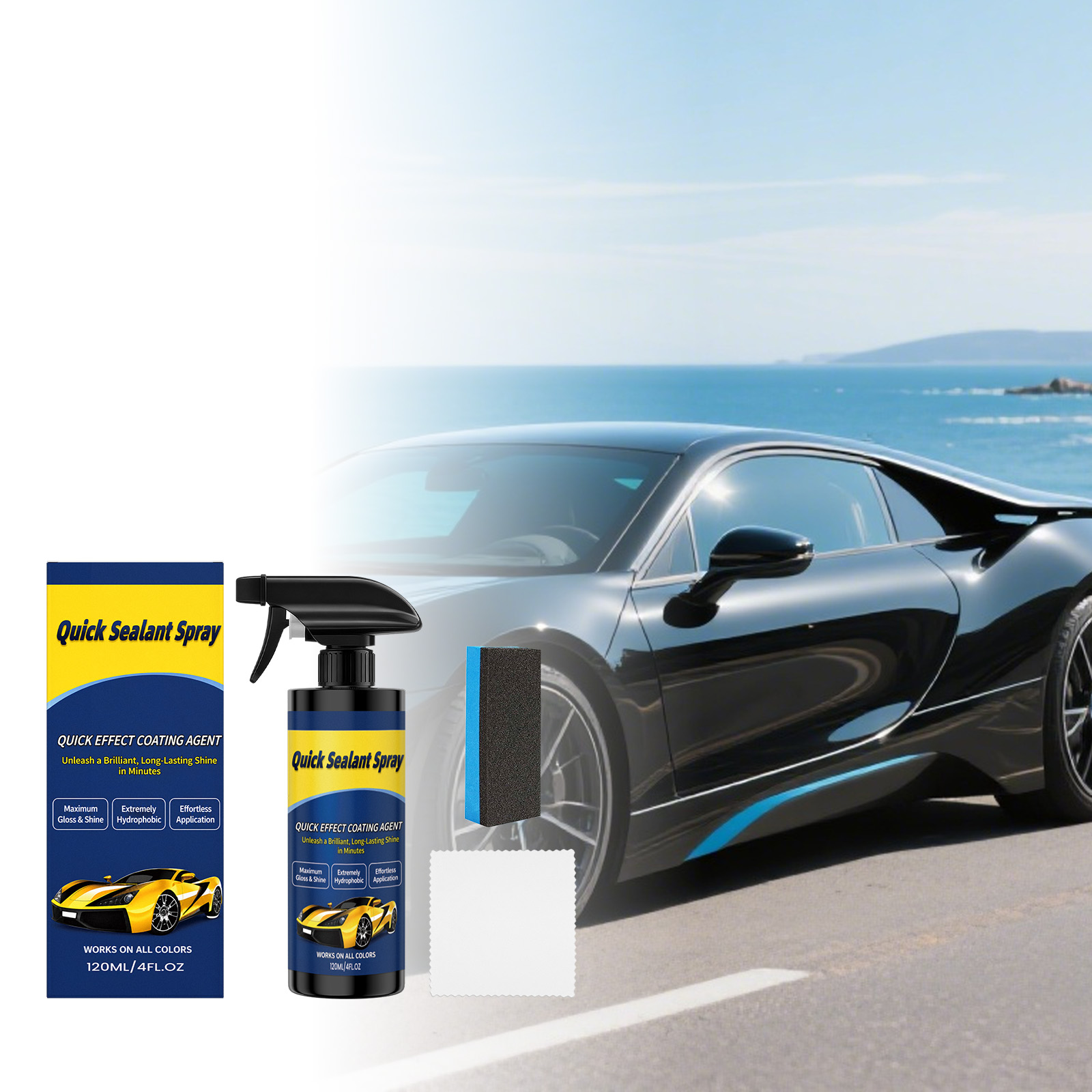 Car Coating Kit Daily Vehicle Surface Coating Clean Maintain Renew Shine Regular Care Set