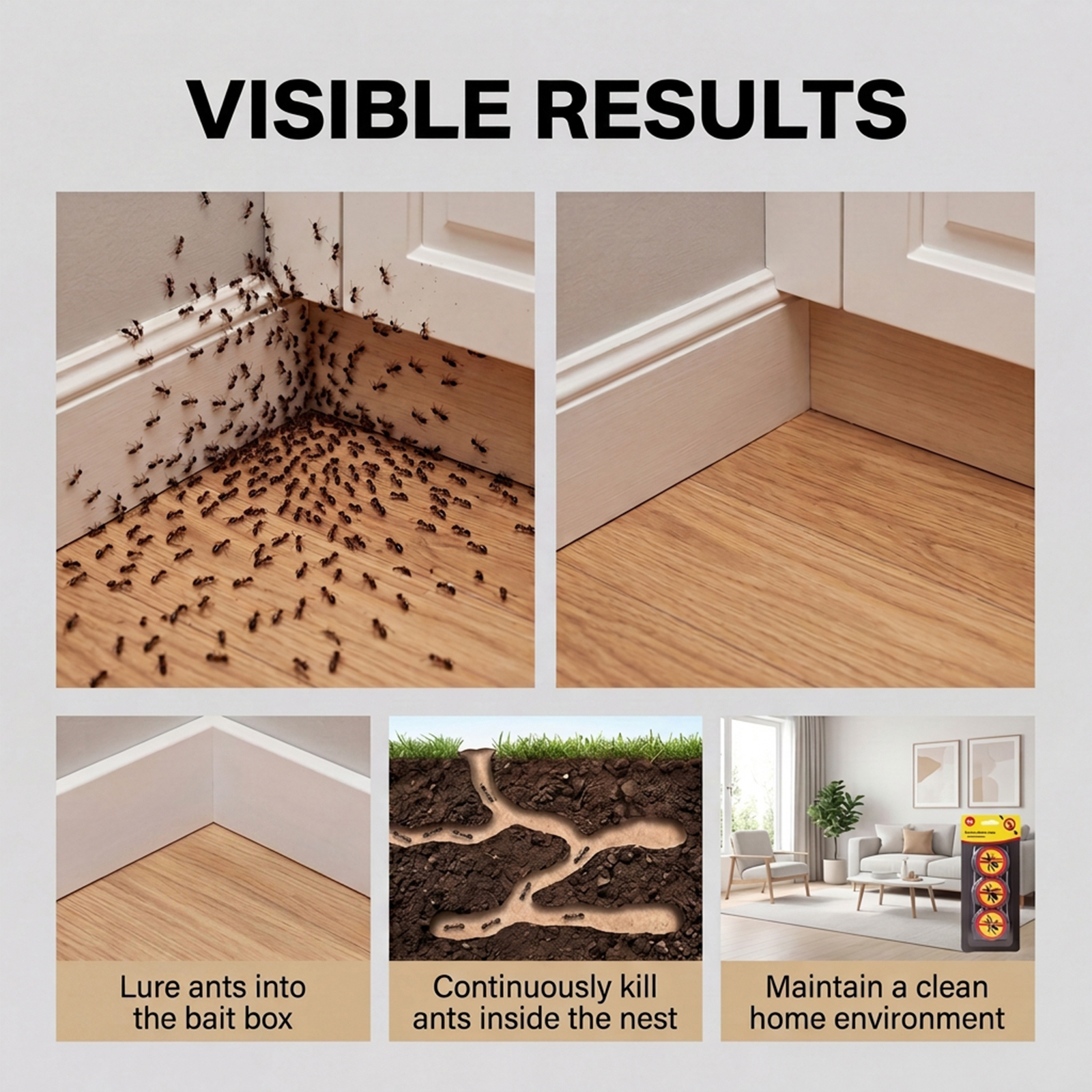 Ant Bait Box Household Indoor Kitchen Living Room Toilet Easy Operation Ant Catcher