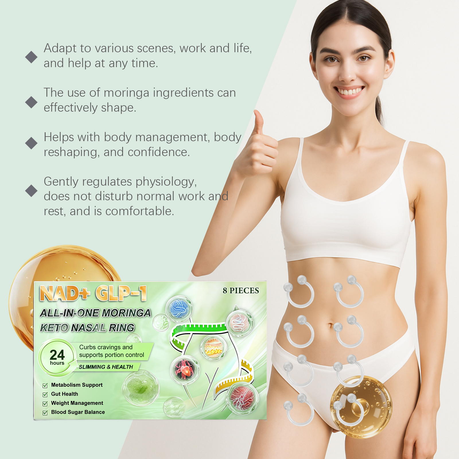 Body Care Nose Ring Herbal Ingredients Mild Care Shape Figure Slender Physical Grooming