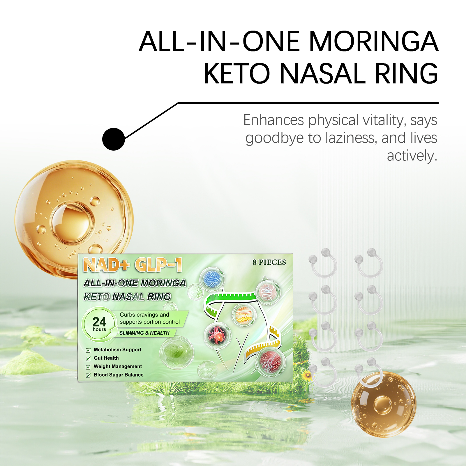 Body Care Nose Ring Herbal Ingredients Mild Care Shape Figure Slender Physical Grooming