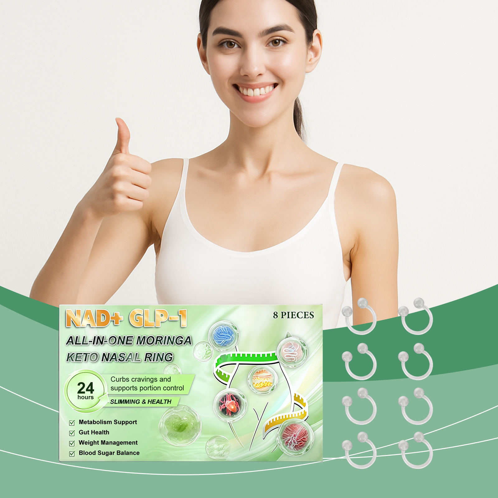 Body Care Nose Ring Herbal Ingredients Mild Care Shape Figure Slender Physical Grooming