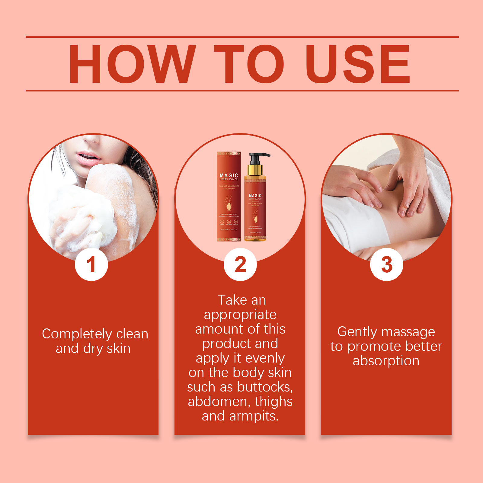 Body Firming Moisturizing Oil Nourishes Softens Tightens Skin Daily Massage Care