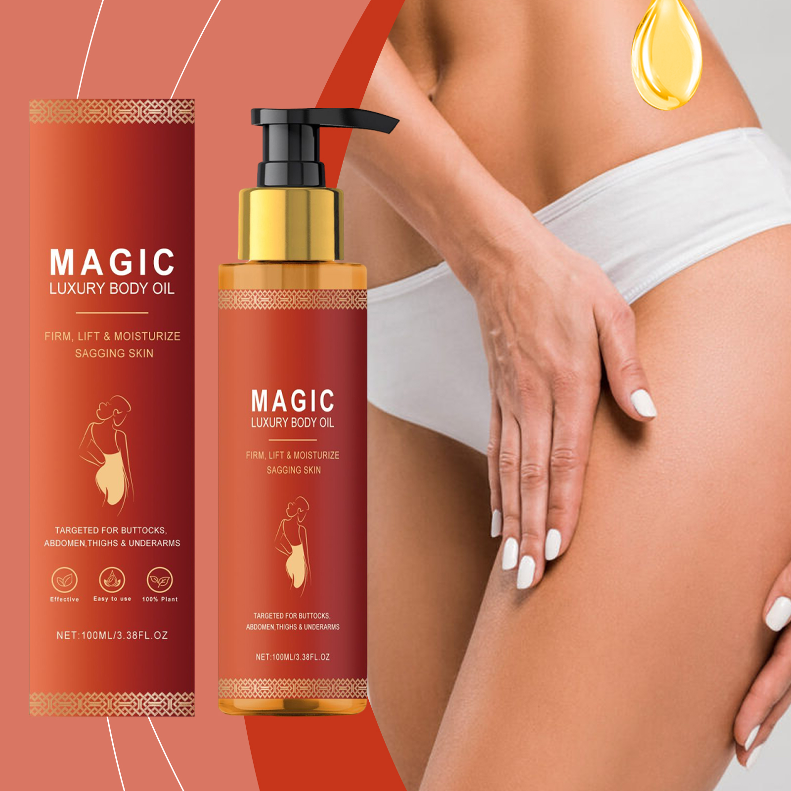 Body Firming Moisturizing Oil Nourishes Softens Tightens Skin Daily Massage Care