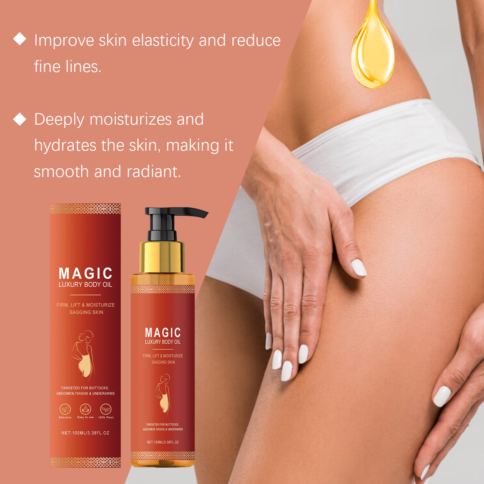 Body Firming Moisturizing Oil Nourishes Softens Tightens Skin Daily Massage Care