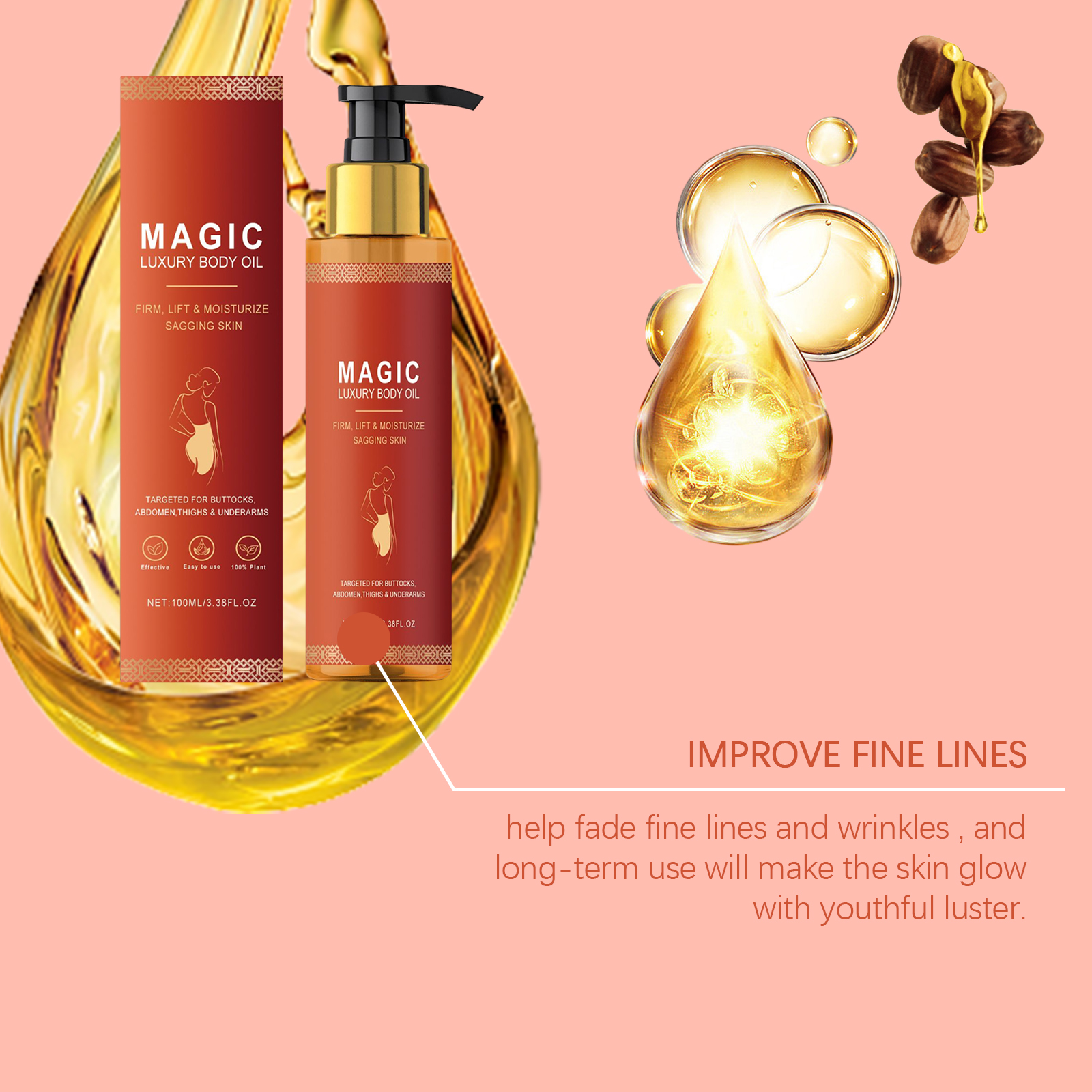 Body Firming Moisturizing Oil Nourishes Softens Tightens Skin Daily Massage Care