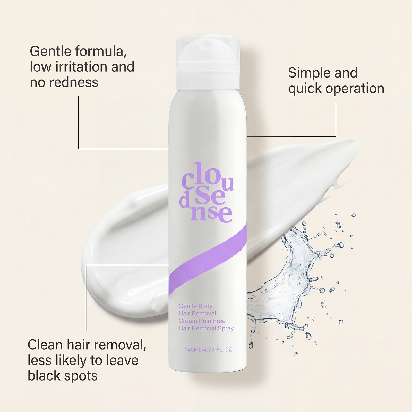 Smooth Body Hair Removal Set Gentle Cleansing Moisturizing Soft Skin Whole Body Hair Removal Daily Portable Cream