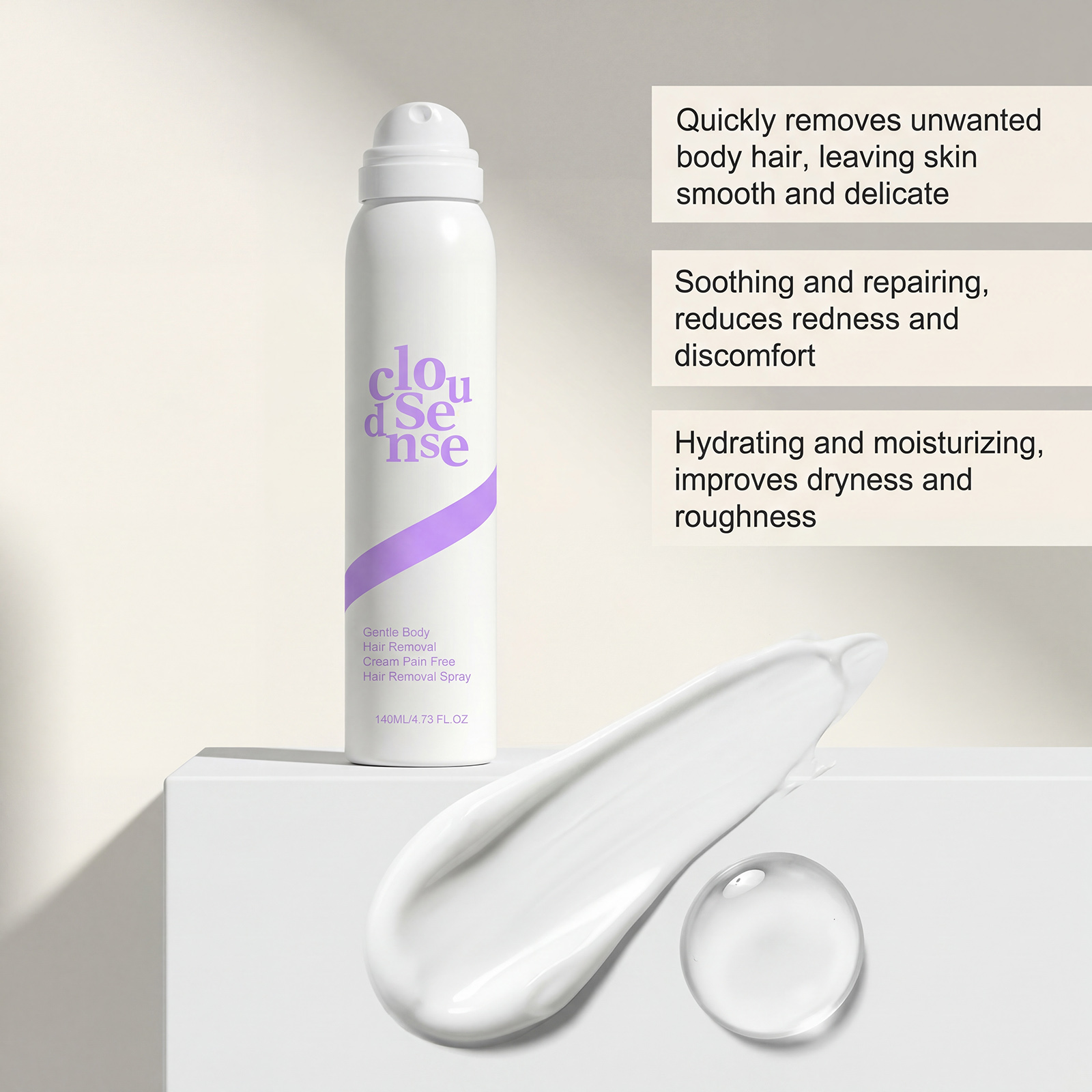 Smooth Body Hair Removal Set Gentle Cleansing Moisturizing Soft Skin Whole Body Hair Removal Daily Portable Cream
