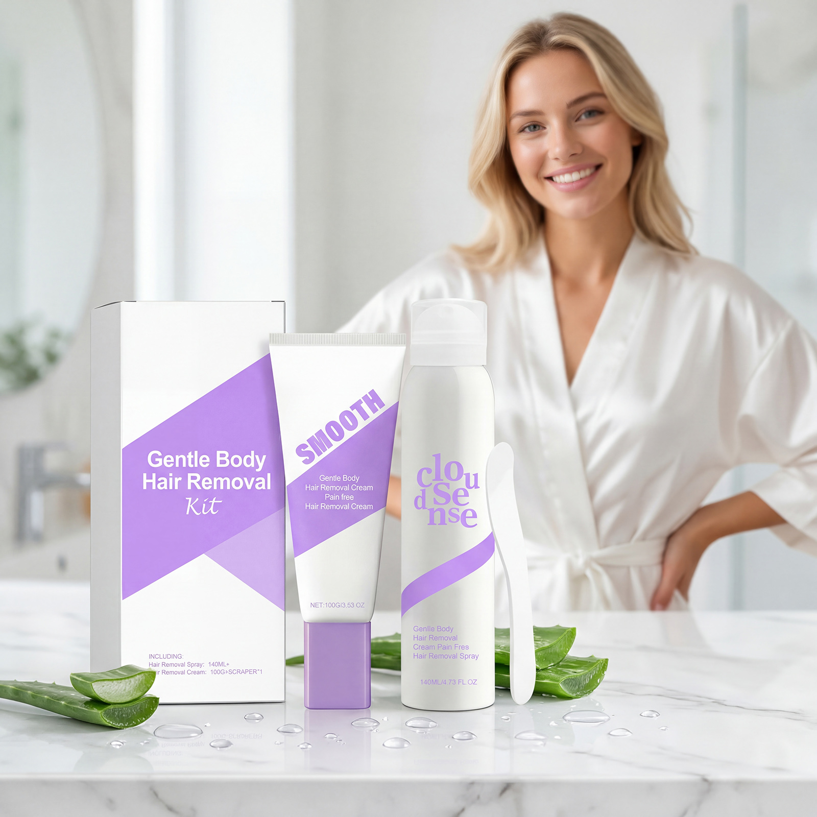 Smooth Body Hair Removal Set Gentle Cleansing Moisturizing Soft Skin Whole Body Hair Removal Daily Portable Cream