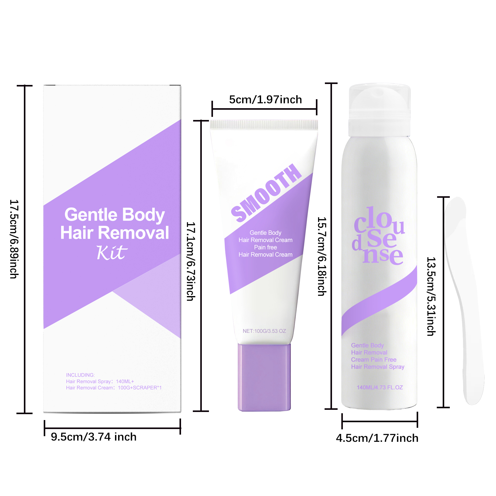 Smooth Body Hair Removal Set Gentle Cleansing Moisturizing Soft Skin Whole Body Hair Removal Daily Portable Cream