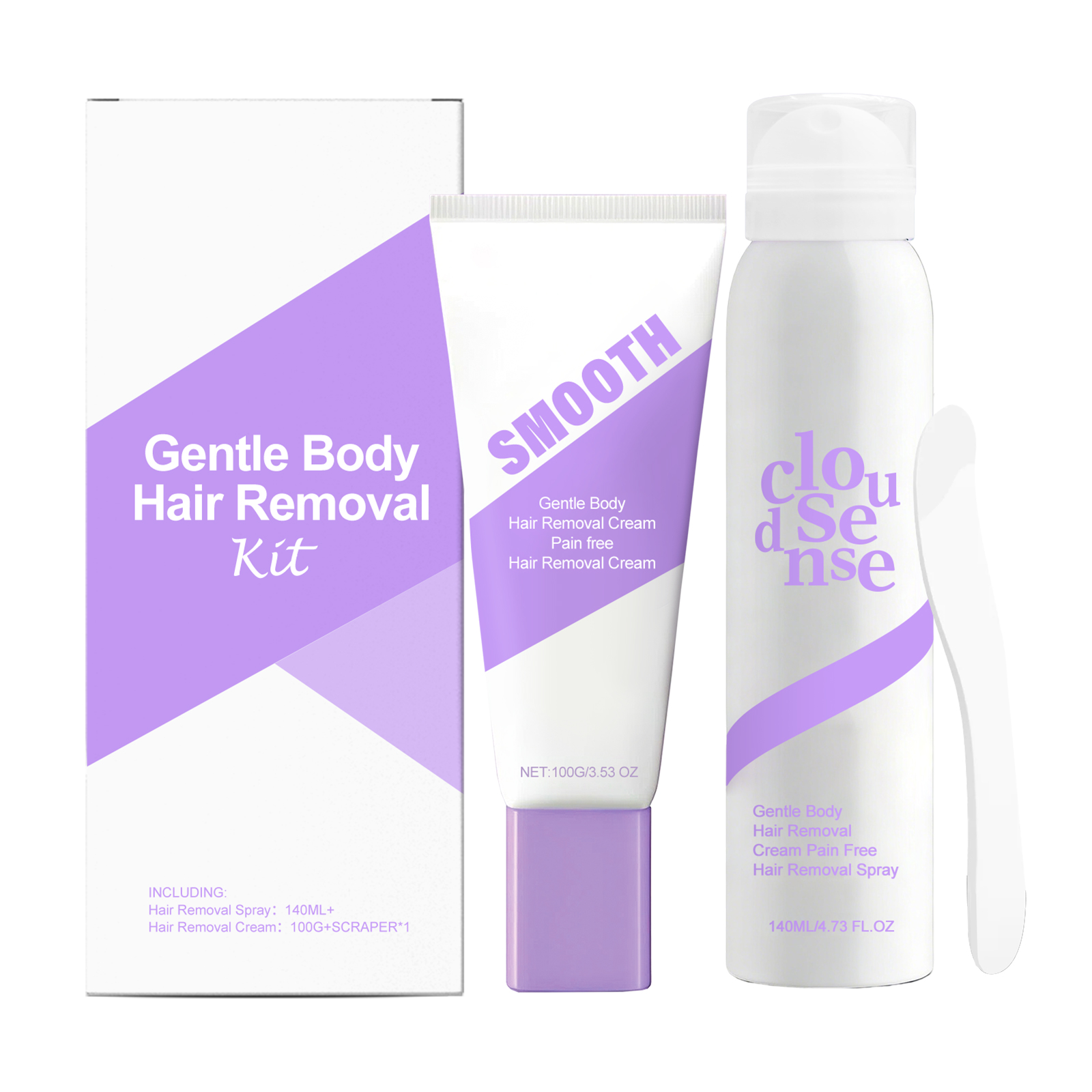 Smooth Body Hair Removal Set Gentle Cleansing Moisturizing Soft Skin Whole Body Hair Removal Daily Portable Cream