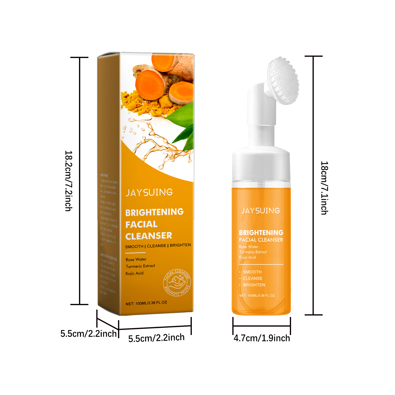 Turmeric Cleanser Gently Cleanses Facial Pores Skin Refreshing Oil Control Moisturizing Lock Water Face