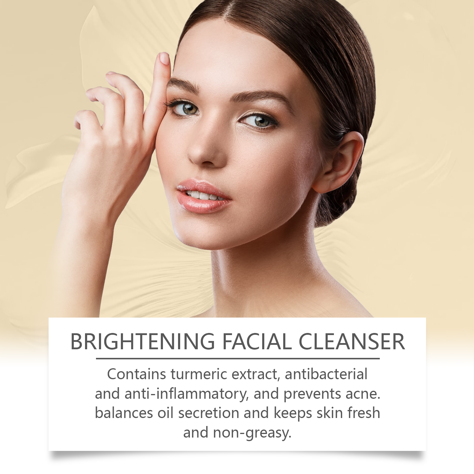 Turmeric Cleanser Gently Cleanses Facial Pores Skin Refreshing Oil Control Moisturizing Lock Water Face