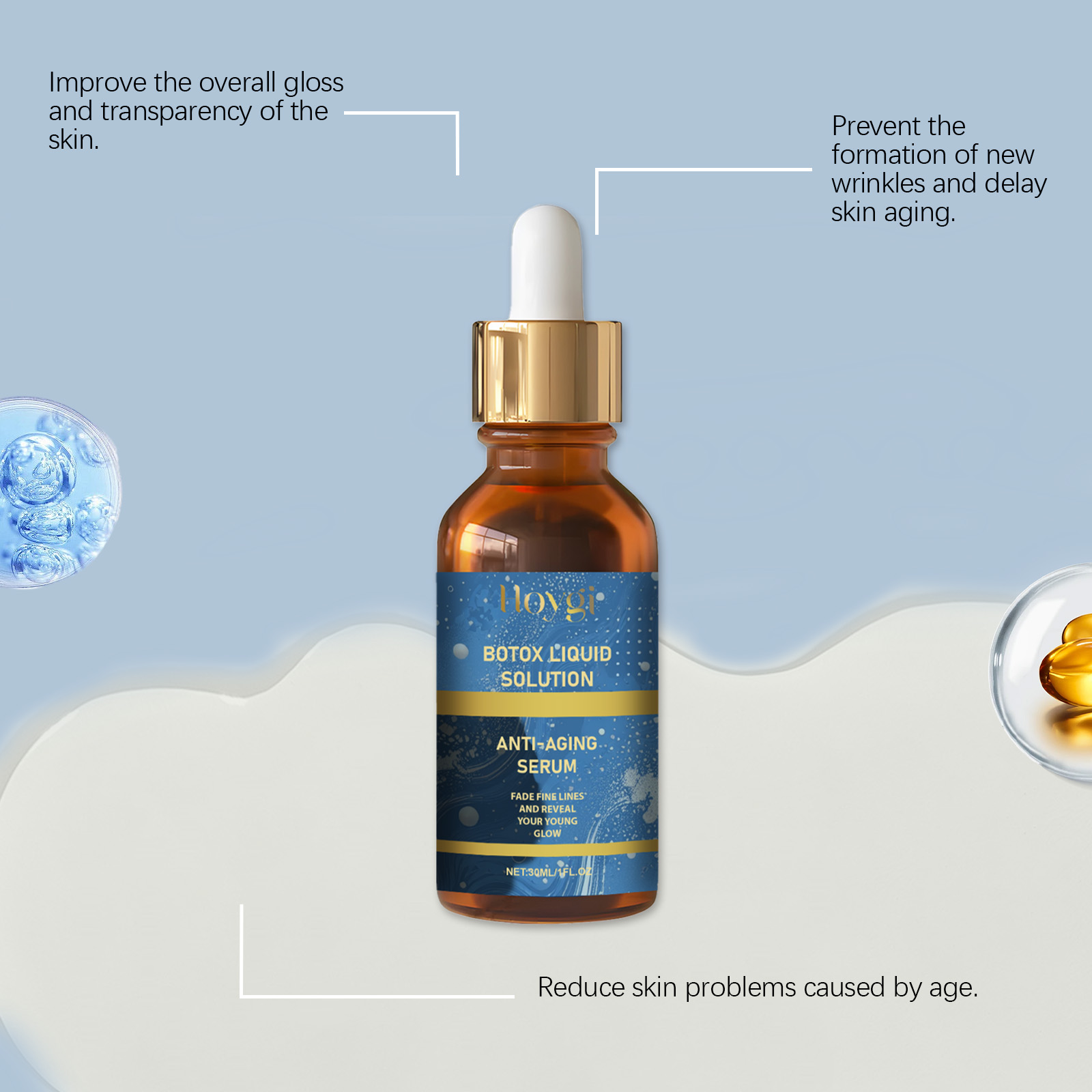 Anti Aging Anti Wrinkle Essence Liquid Fade Skin Lift Moisturize Hydrate Brighten Skin Care Essence