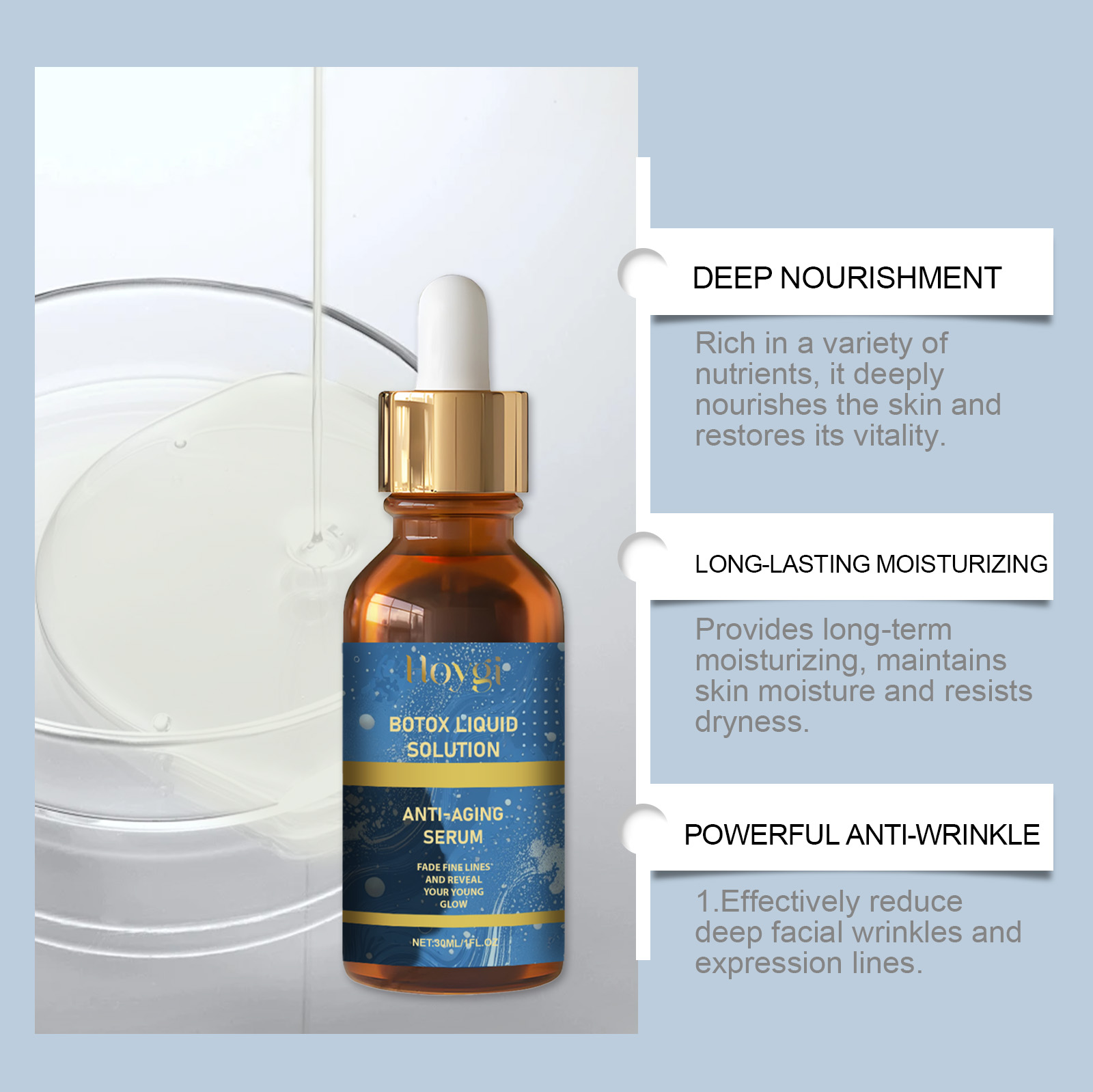 Anti Aging Anti Wrinkle Essence Liquid Fade Skin Lift Moisturize Hydrate Brighten Skin Care Essence