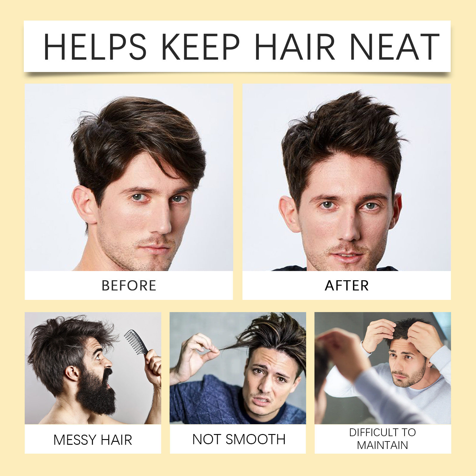 Styling Matte Hair Wax Shaping Matte Hair Wax No Rinse Fluffy Hairstyle Refreshing Hair Wax