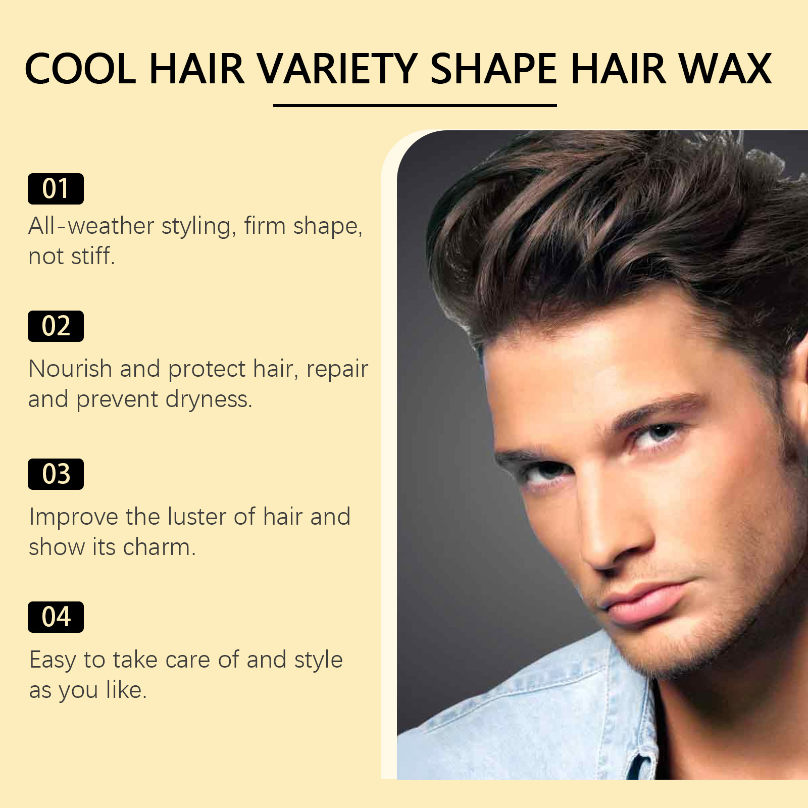 Styling Matte Hair Wax Shaping Matte Hair Wax No Rinse Fluffy Hairstyle Refreshing Hair Wax