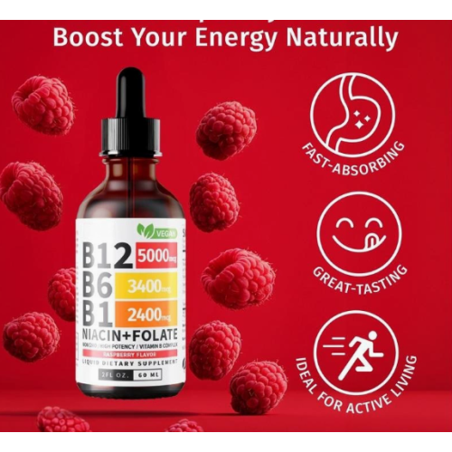 Vitamin B12 and B6 Liquid Drops, B12 Sublingual Vitamin B Complex - B12 Vitamin