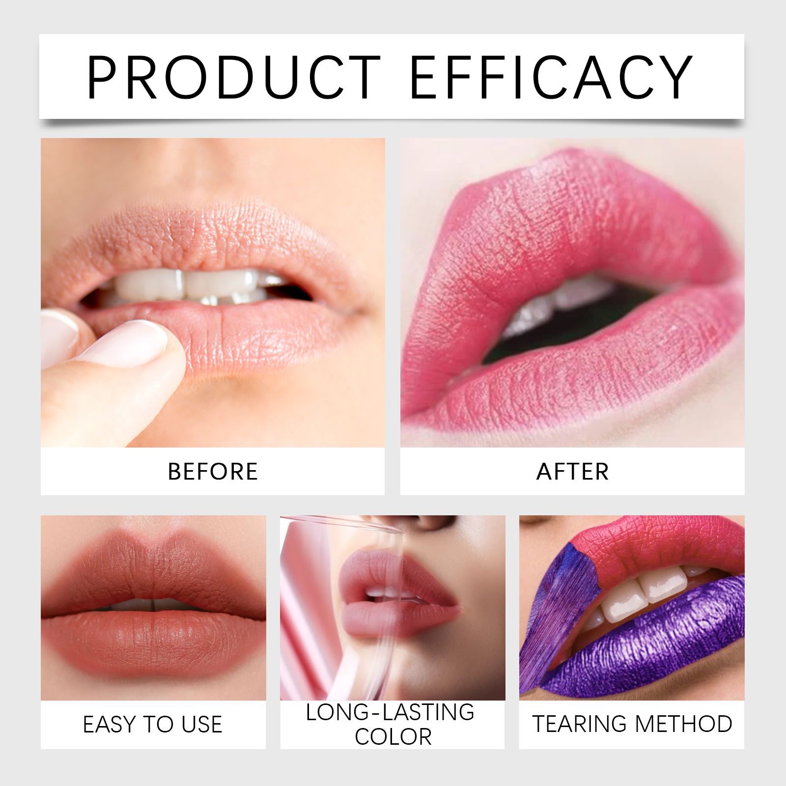 (red) Matte Peel Off Lip Tint Long Lasting Moisturizing Easy Color For Daily Lip Makeup