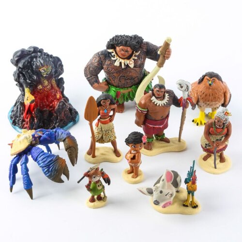 10pcs Moana Action Figure Toy Dolls Kids Gift Toys