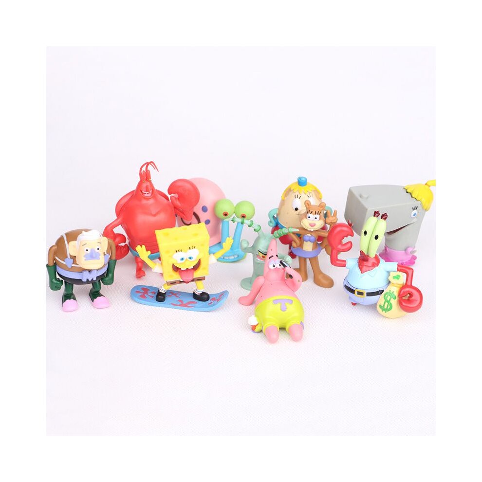 12PCS SpongeBob Action Figure SquarePants Patrick Sandy Gary Cake Topper Toys