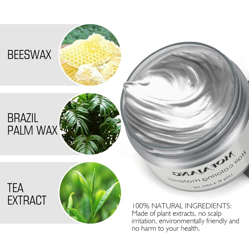 MOFAJANG Natural Hair Wax Color Styling Cream Mud, Adofect Natural Hairstyle Dye Pomade,Temporary Hairstyle Cream 4.23 oz, Hairstyle Wax for Men and Women