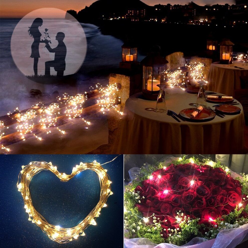 (20M 200LEDs~Warm White) 10M 20M LED Solar String Fairy Lights Xmas Decor