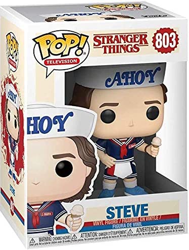 Stranger Things Action Figure Toy Funko Pop Movie TV Character Steve with Hat and Ice Cream Vinyl Dolls Toy PVC Model Collection Decoration Gifts for Children Multicolored