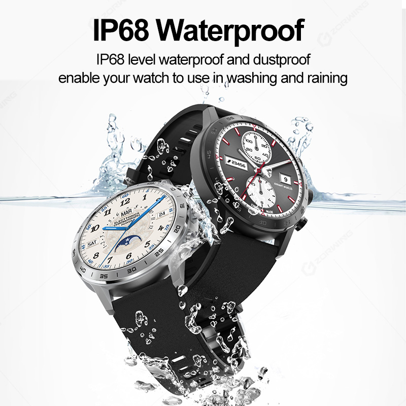 (Grey) Smart Watch Men IP68 Waterproof Smartwatch Stainless Steel Sport Wrist Watch ECG Monitor Fitness Bracelet for Android IOS