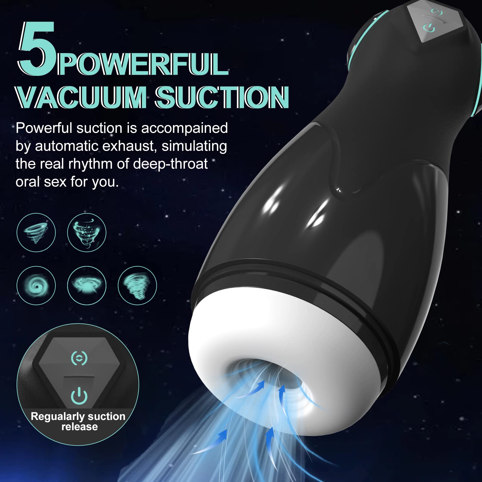 Electric Male Masturbator Cup for Penis Stimulation Pocket Pussy Rechargeable Sex Toy Automatic Sucking Adult Toys for Men with 5 Suction and 12 Vibrating Modes 3D Textured Realistic