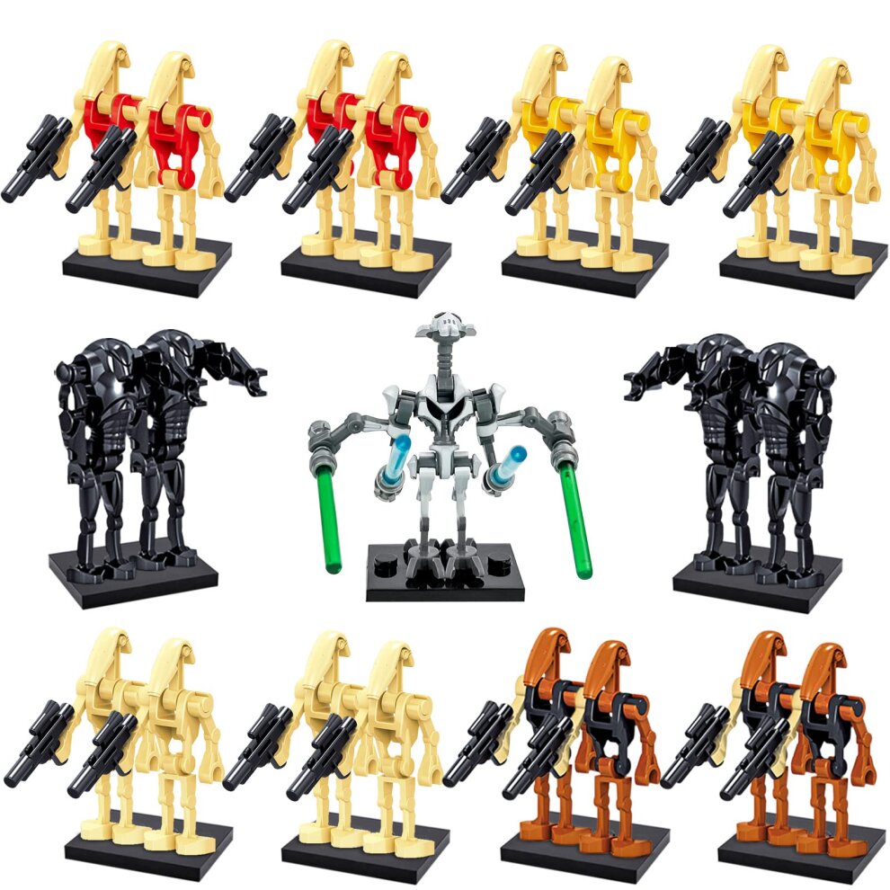 (21 Pcs Set) Star Wars Building Block Sets Toys Mini Bricks Figures Minifigures Battle Droid Toys Collectibles For Boys Fans Gifts Fit Lego