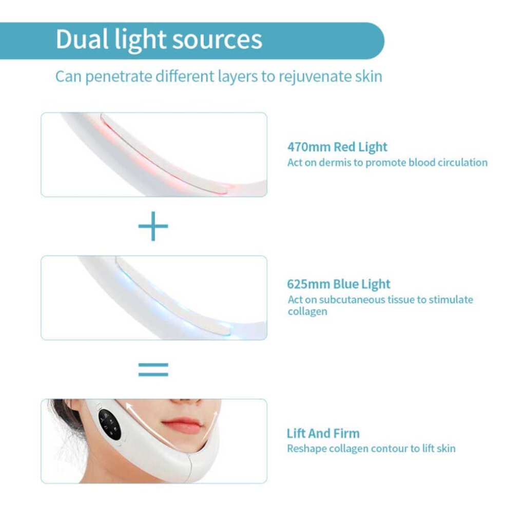 Electric V-Face Shaping Massager EMS Face Lifting Slim Double Chin Removal Device