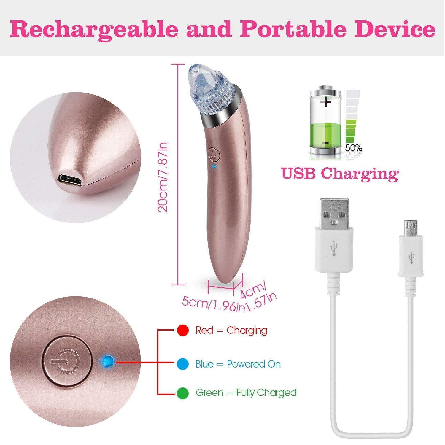 Electric Blackhead Remover Acne Cleaner Face Pore Vacuum Suction Skin Cleaning Tools Skin Care