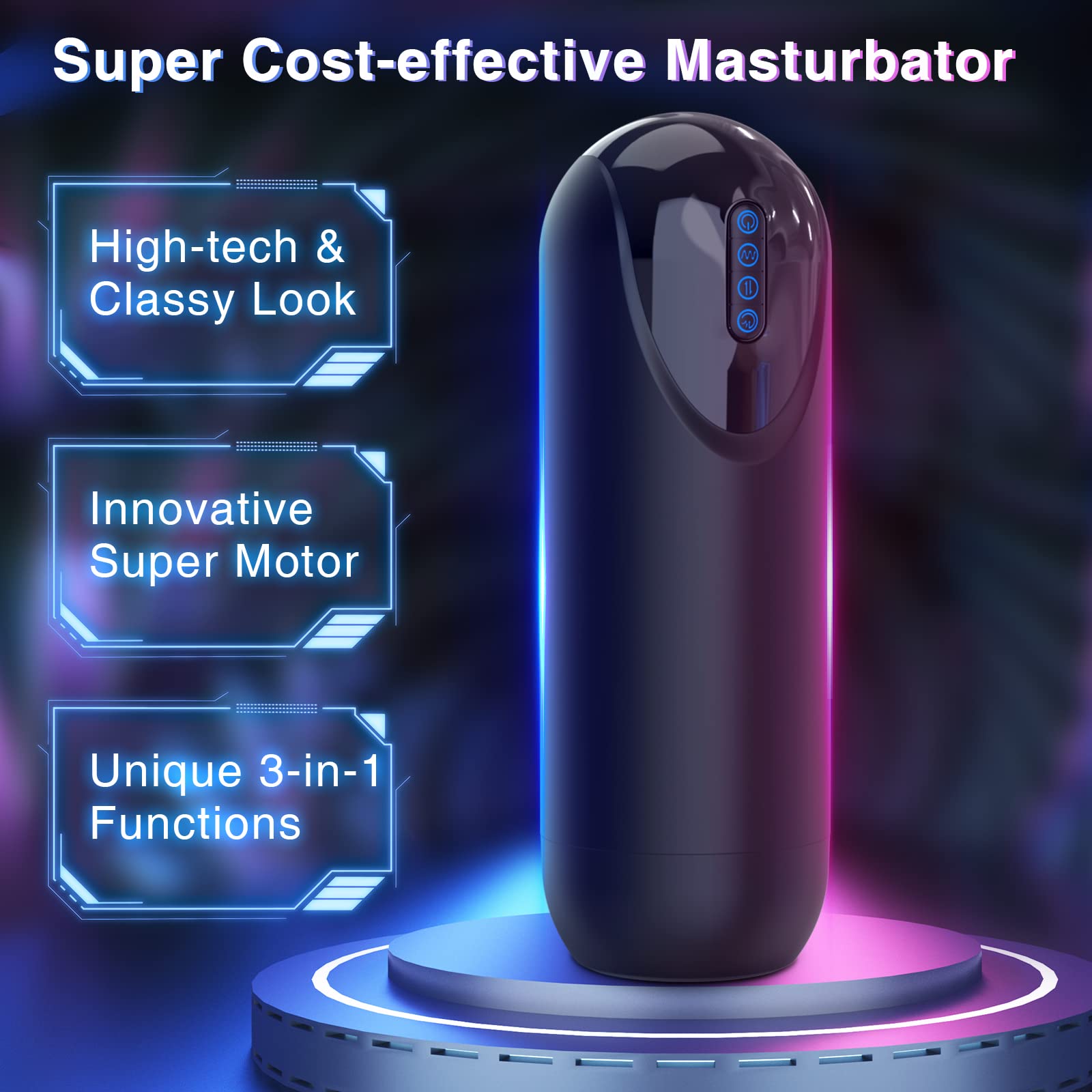 Electric Male Masturbator Cup Sex Toys Men Penis Pump Adult Oral Sex Machine with Vibrating Sucking Thrusting Modes Pocket Pussy Blowjob Stimulation