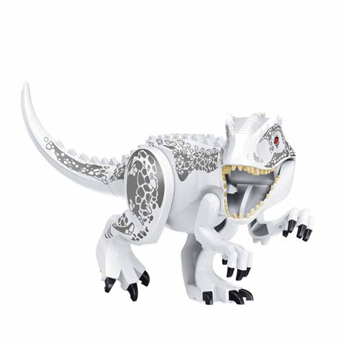 (White Tyrannosaurus) Removable Large Dinosaur Figure Big Size Indominus T Rex Blocks Le